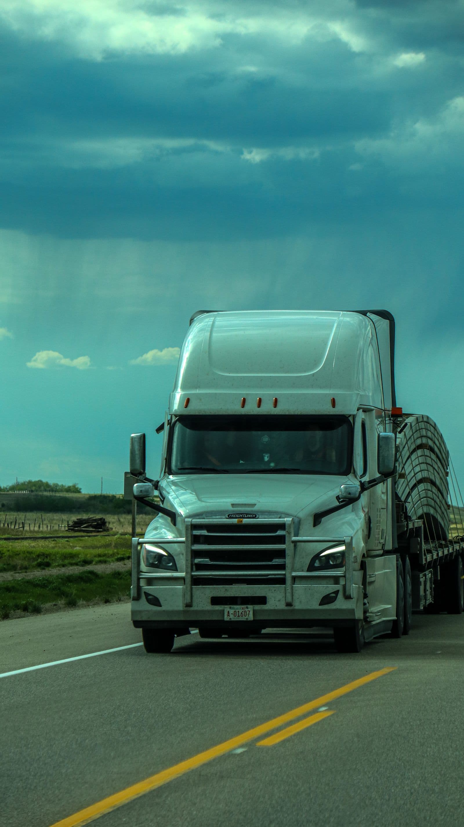 Cargo truck on a highway